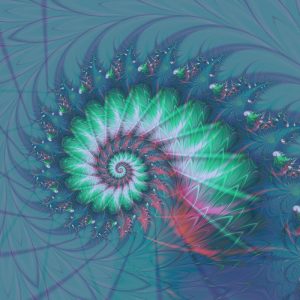 blue and green fractal image