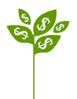 plant with dollar signs on leaves