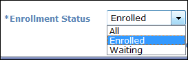 Enrollment Status Dropdown