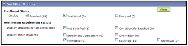 Filter Options