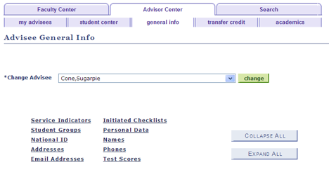 advisee general info