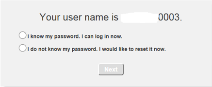 password reset with username