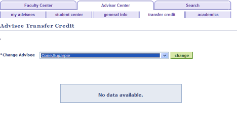 advisee transfer credit