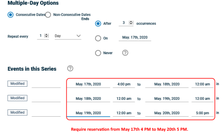 Multiple Day Options