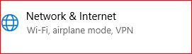 Network & Internet Settings tile