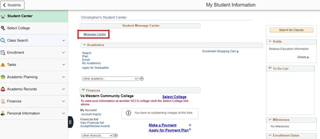 Message Center