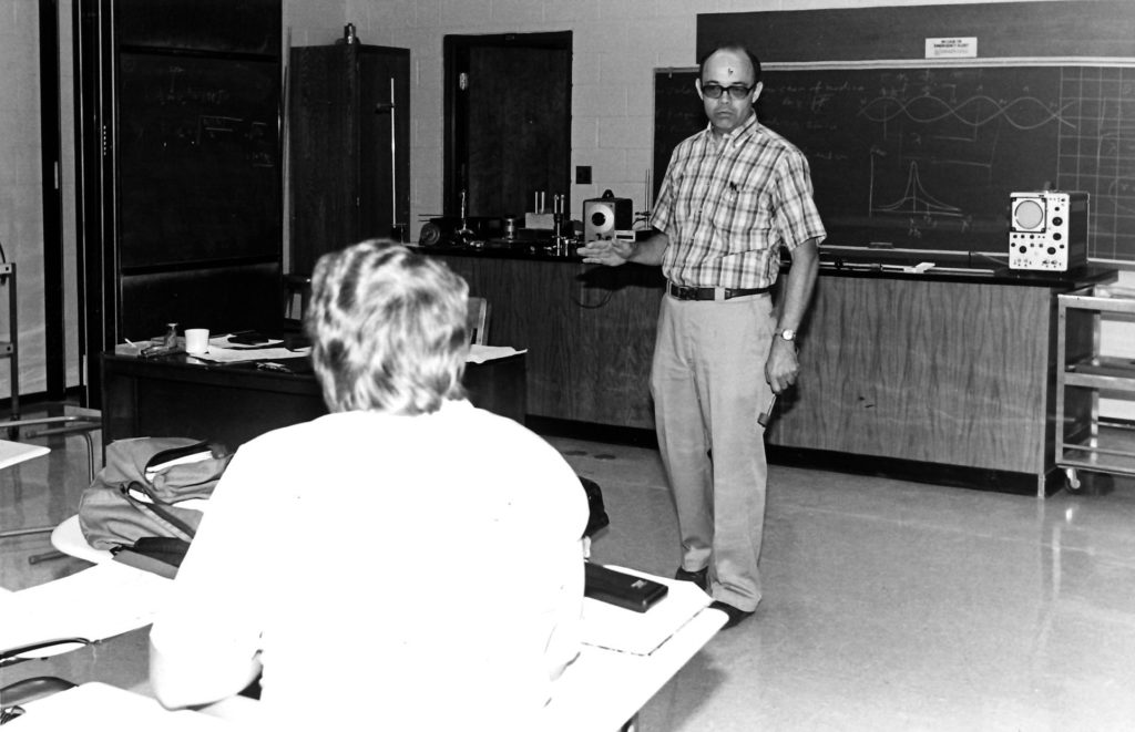 teaching in Anderson Hall in 1987-88