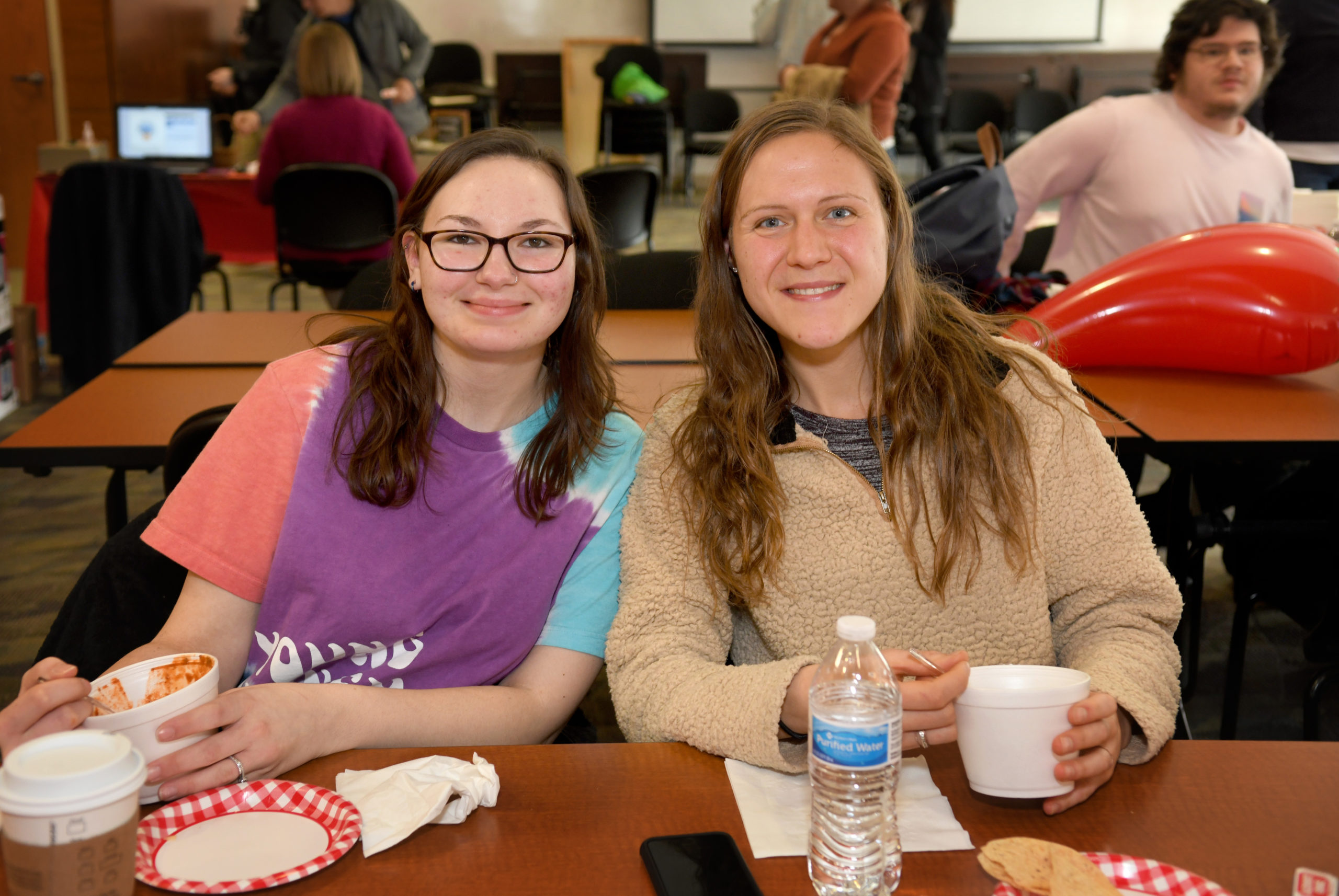 candid shot of students at chili cookoff