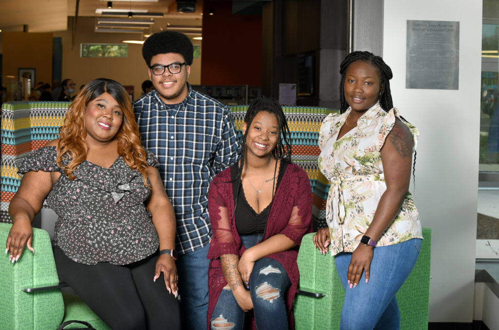 Virginia Western students who helped with the Northwest Collaborative grant, from left to right: Mishawn Merchant, Shaun Basham, Sunaijah Turner-Keyser and Rose Sufralien