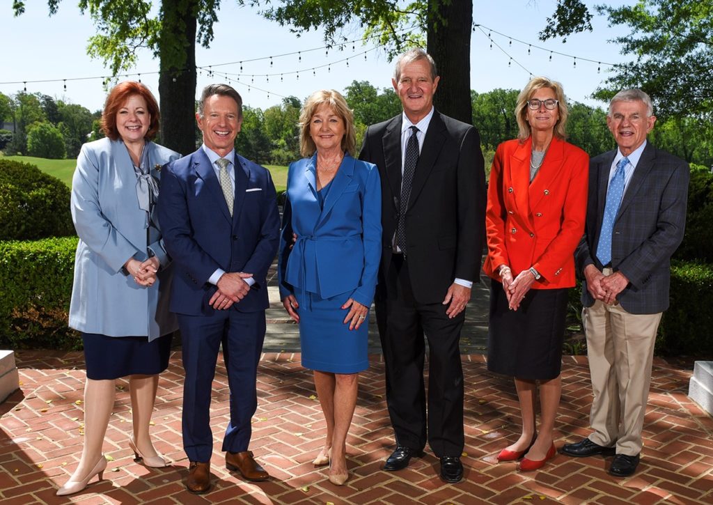 From left, Amanda Mansfield, Virginia Western Community College Educational Foundation Philanthropy Director; VCCS Chancellor Dr. David Dore; Deborah L. and Jim Petrine; Marilyn Herbert-Ashton, Virginia Western Vice President of Institutional Advancement; and Dr. Robert H. Sandel, Virginia Western President.