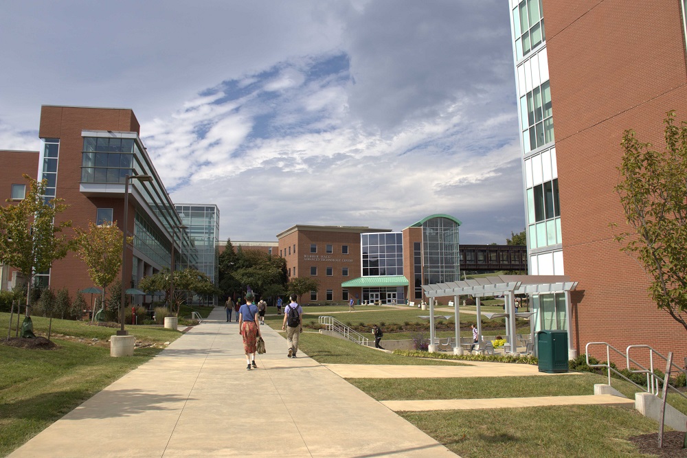 Students walk on campus. Virginia Western is currently enrolling students for spring 2024.