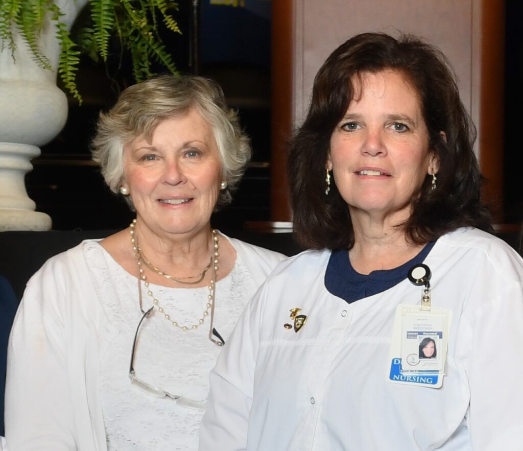 Interim Nursing Program Head Kathy Smith (left), who is an associate professor, and Lauren Hayward, administrative officer for nursing.