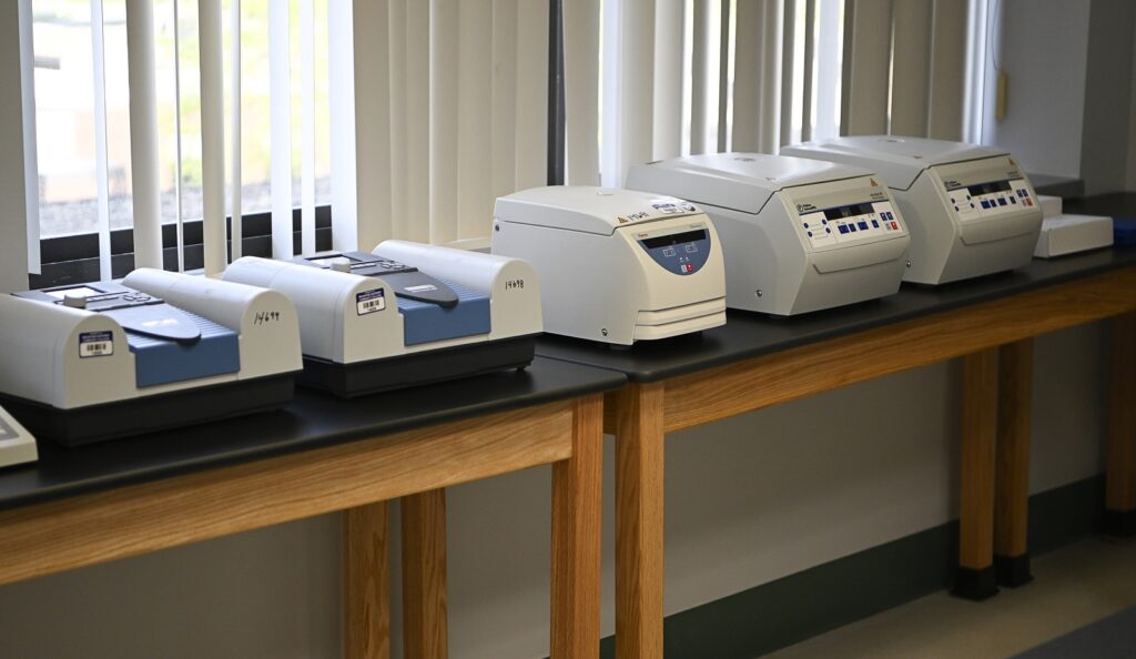 Medical equipment for the new Laboratory Technician program at LewisGale Hospital Alleghany.