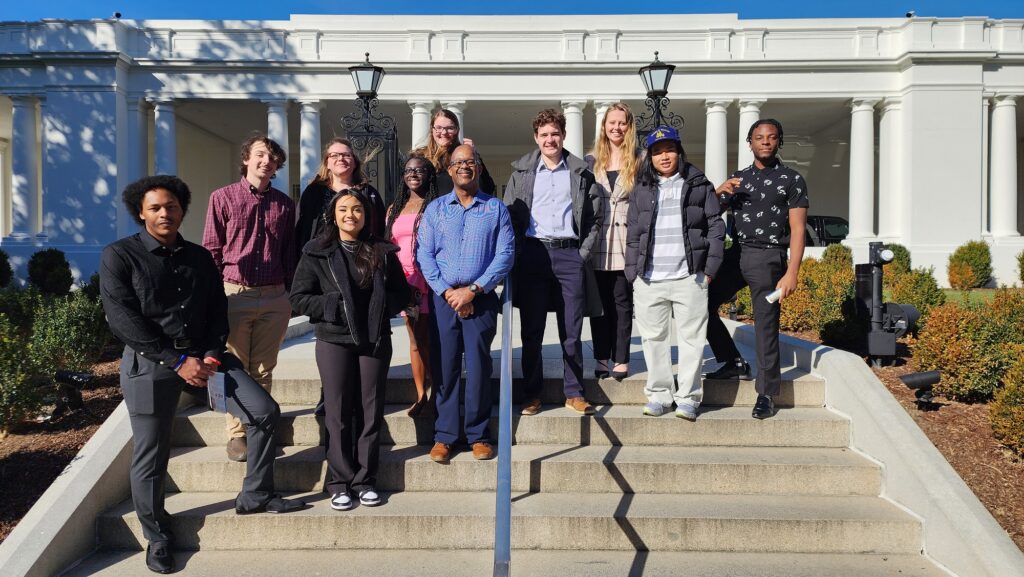 Virginia Western students and staff gather at the East Entrance of the White House.