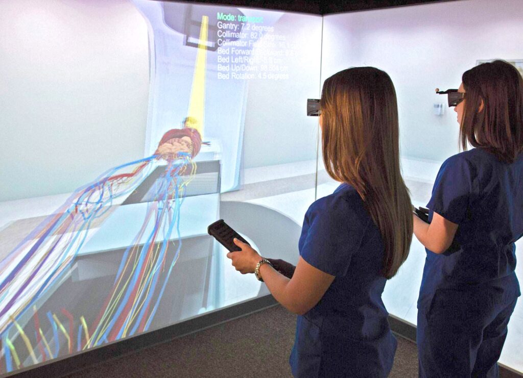 Virginia Western Radiation Oncology students gain experience using the Virtual Environment Radiotherapy Training (VERT) system, which is used at only 50 sites in the United States.
