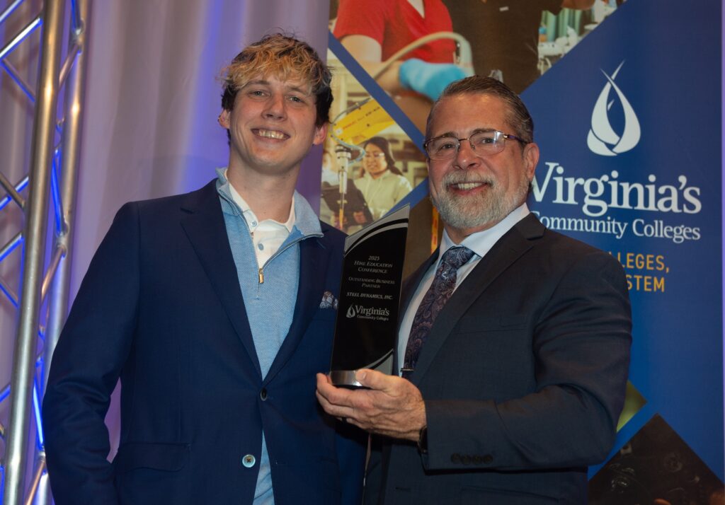 Chase Parker (left) and Jerry Adams of Steel Dynamics.