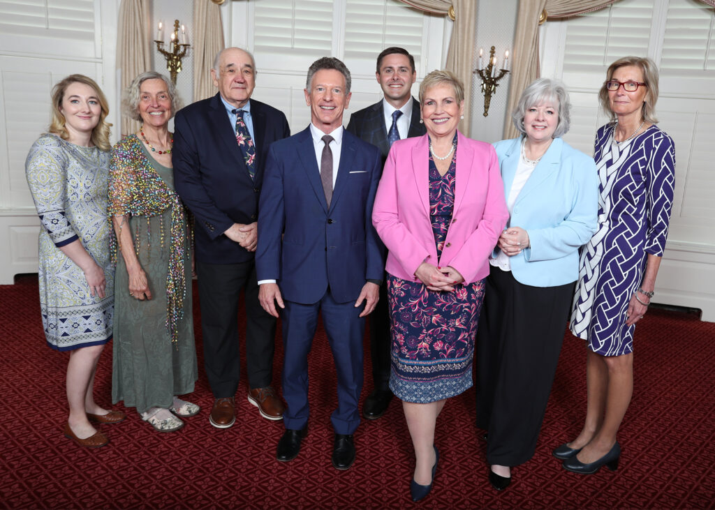 Diane and William Elliot and Davis H. Elliot Company, Inc. received the Chancellor's Award for Leadership in Philanthropy on April 22 in Richmond. From left are Katie Smith, Engineering Manager, Davis H. Elliot Company, Inc.; Diane Elliot, President, Davis H. Elliot Company, Inc.; William D. Elliot, Chairman of the Board (retired), Davis H. Elliot Company, Inc.; Dr. David Doré, Chancellor, Virginia Community College System; Brian T. Briley, President, Davis H. Elliot Company, Inc.; Dr. Laura J. Treanor, President, Virginia Western Community College; Amanda Mansfield, Philanthropy Director, Virginia Western Educational Foundation; and Marilyn Herbert-Ashton, Vice President of Institutional Advancement, Virginia Western Community College.