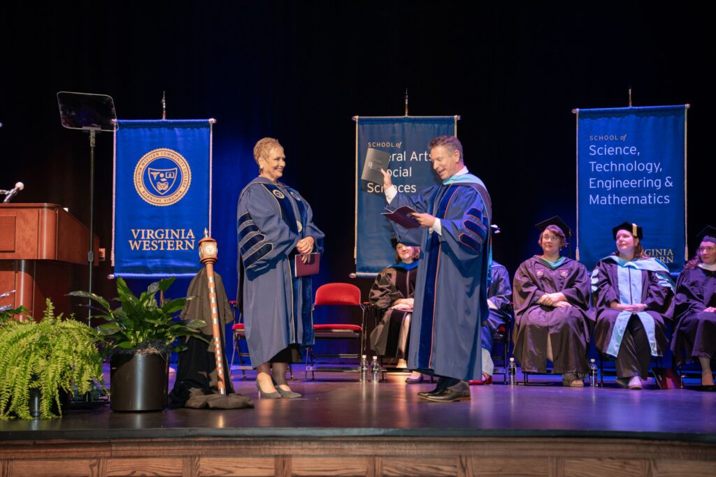 Dr. David Dorè, Virginia Community College System Chancellor, formally installed Dr. Laura J. Treanor as Virginia Western Community College’s fifth president during an investiture ceremony on Friday, September 25. Photos by Boyd Pearman Photography.