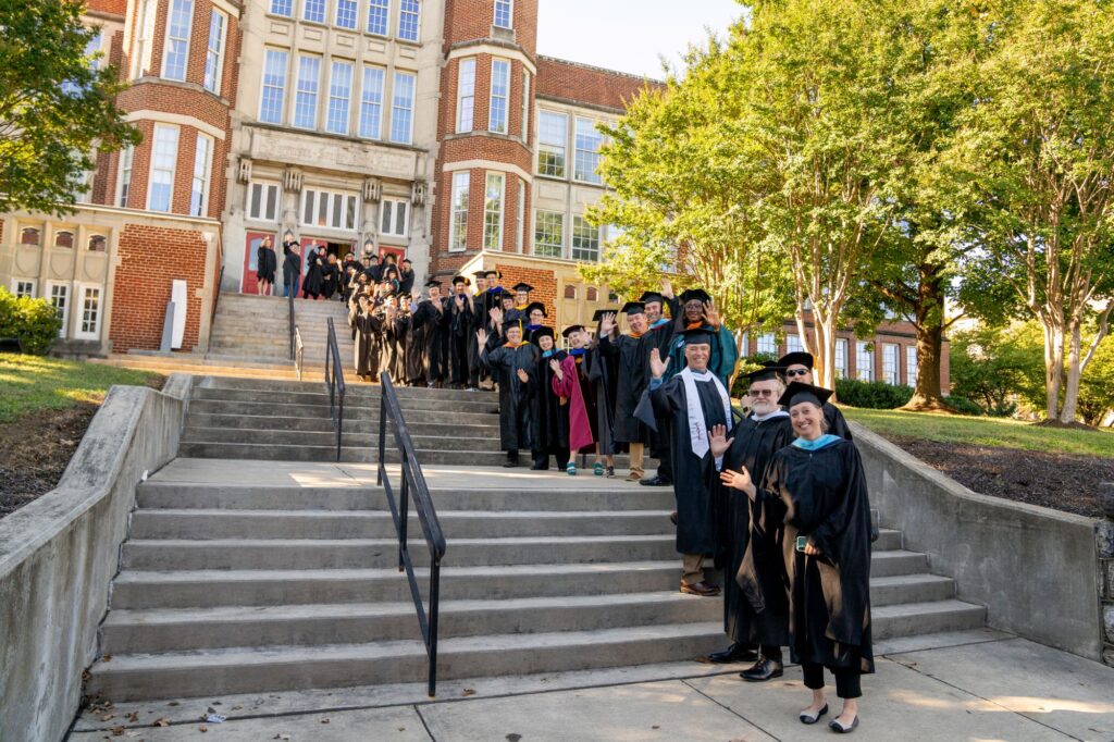 Faculty took part in the inauguration of Dr. Laura J. Treanor at the Jefferson Center on Friday, Sept. 25.