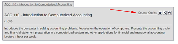 Screenshot indicating where Course Outline link is