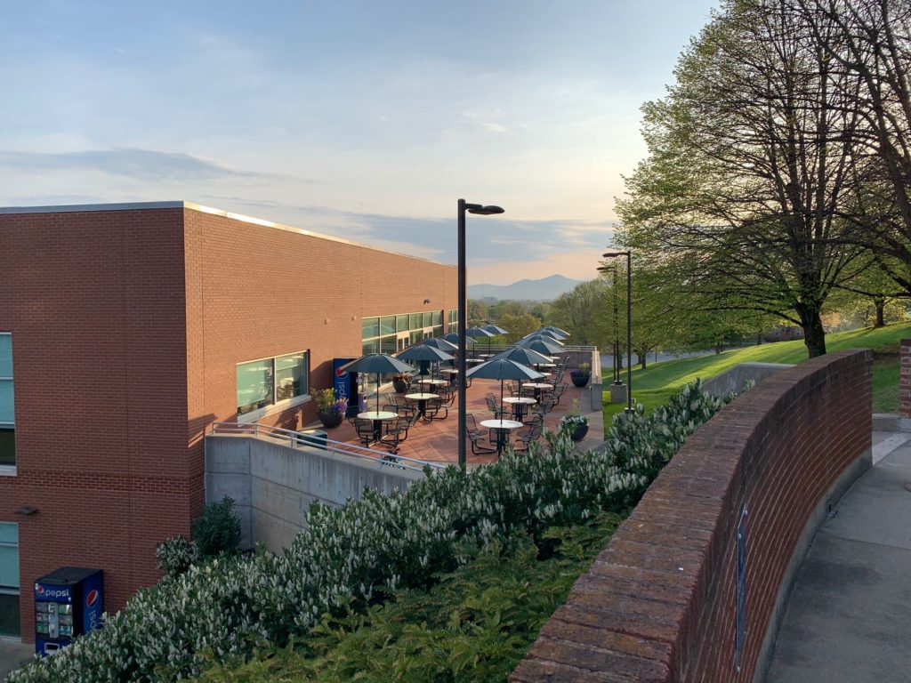 View of Student Life Center 3rd Floor Patio
