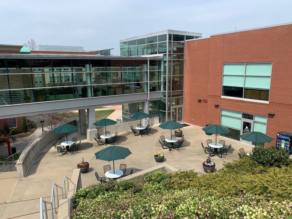 View of Student Life Center Patio