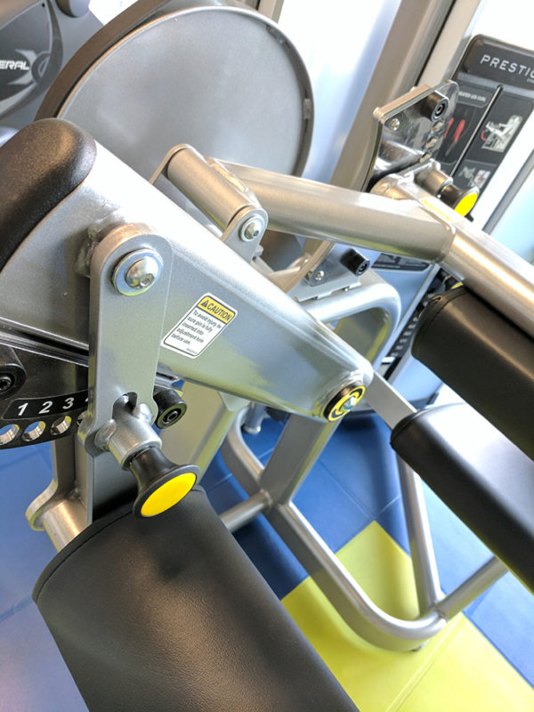 close-up of exercise machine