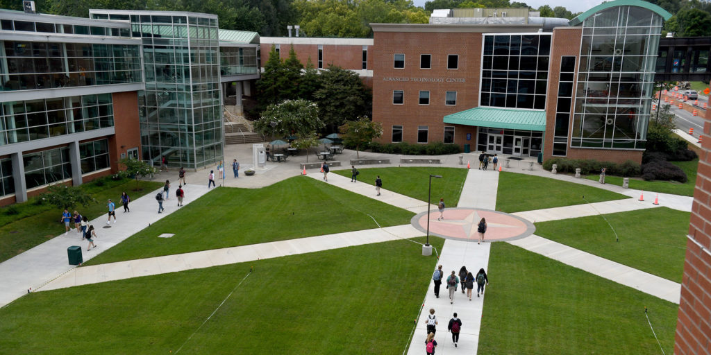 Student Life building courtyard