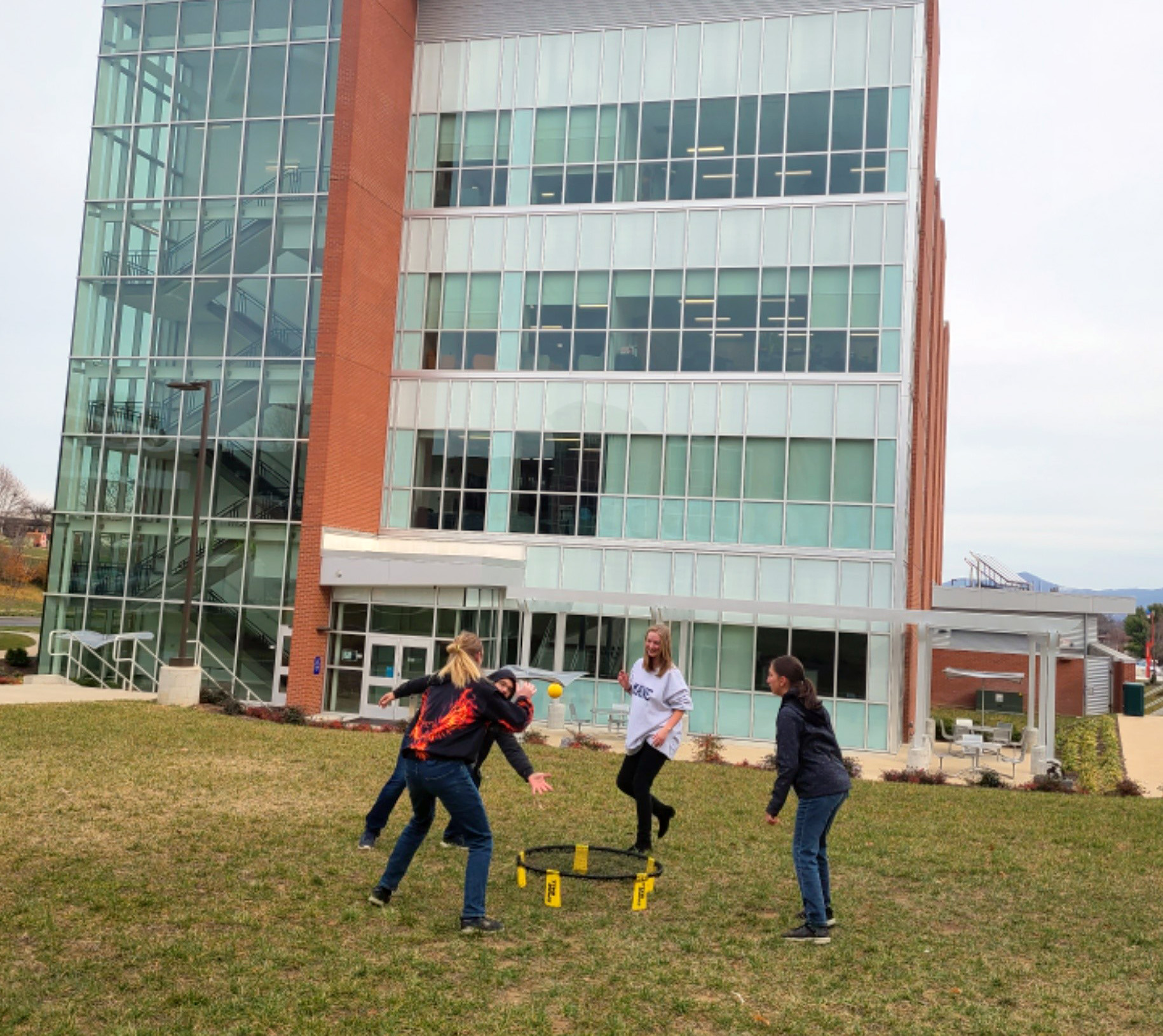 Students Playing Spikeball