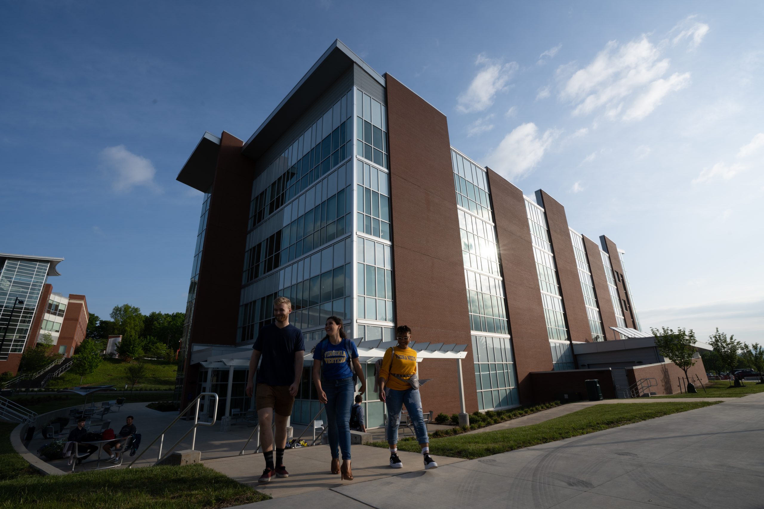 VWCC Student in front of STEM building