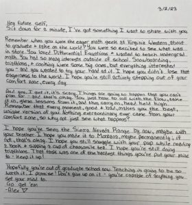 Alex's letter