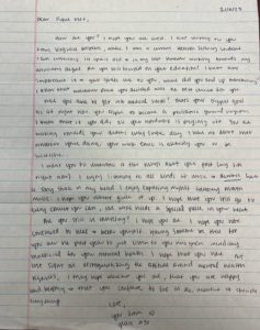 Hannah's letter