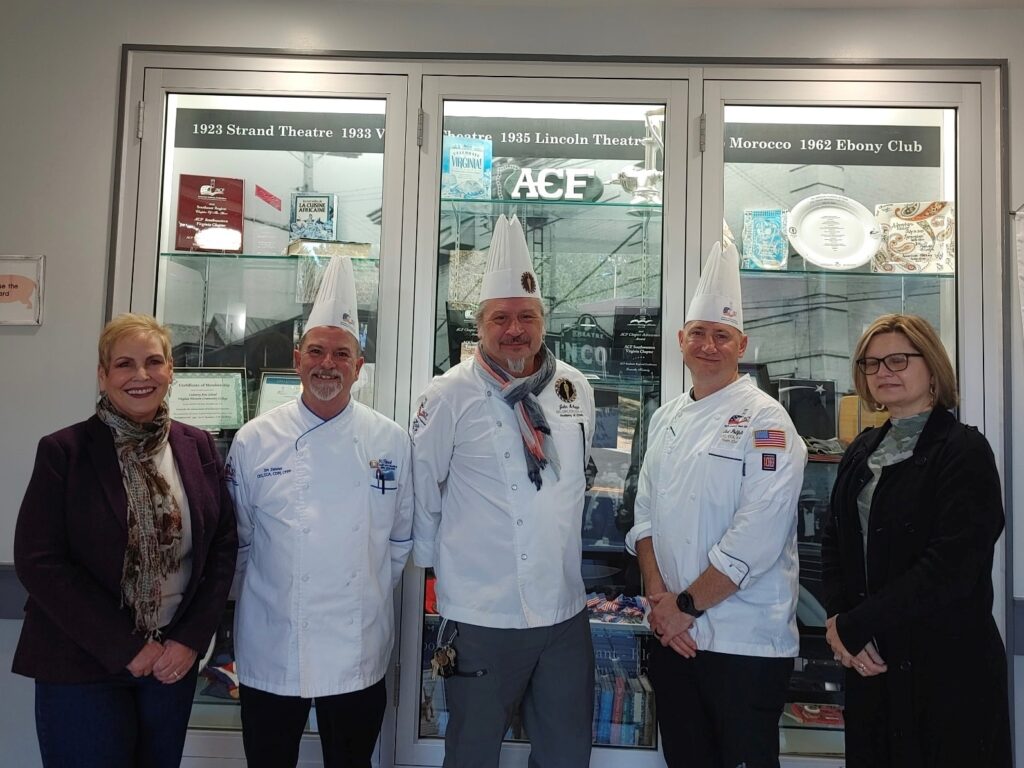 Dr. Treanor with Chefs and Dean Yvonne Campbell