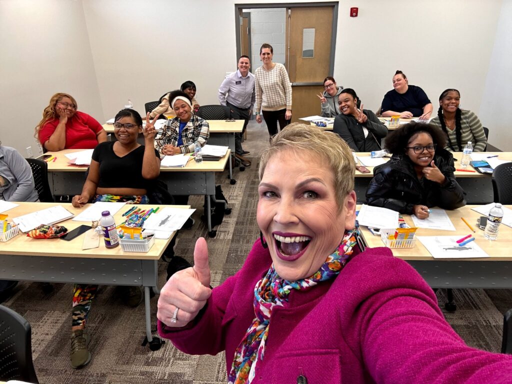 Dr. Treanor and students at the EnVision Center